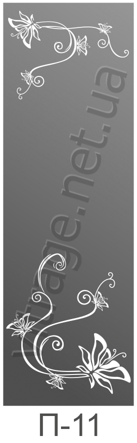 Зеркало с пескоструйным рисунком в шкаф-купе купить Киев